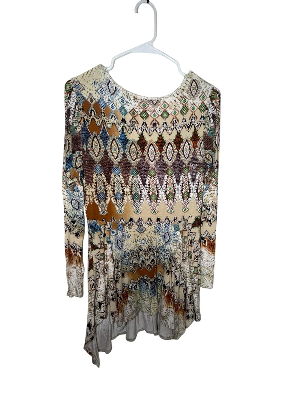 Cristina Y2K Boho Printed Long Sleeve Tunic Mini Dress Size L - Picture 5 of 6